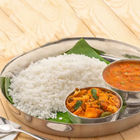 andhra-rasam-aloo-fry-with-steamed-rice